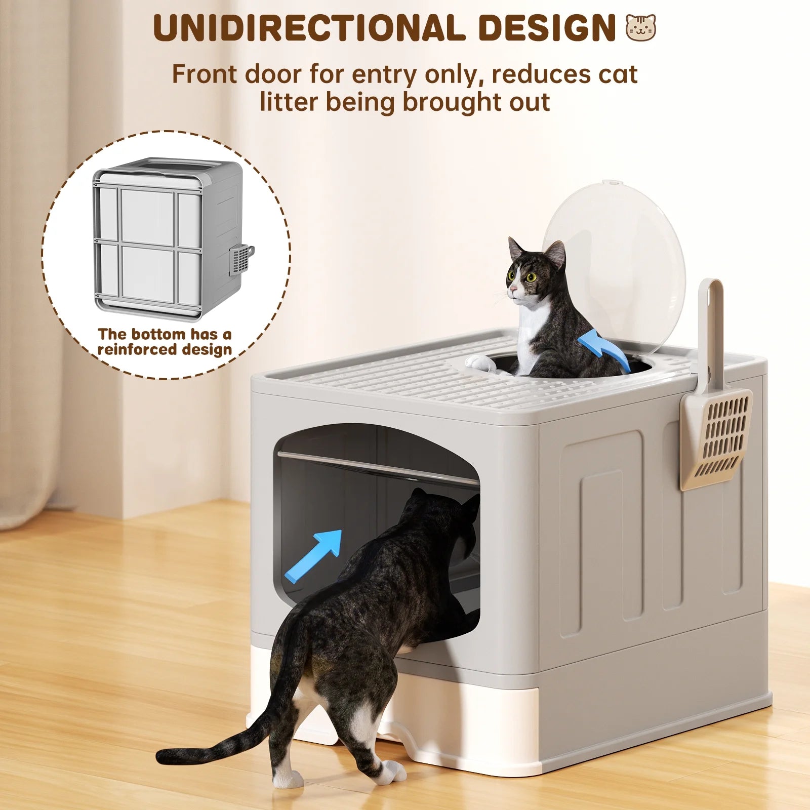 XL Foldable Cat Litter Box – Enclosed, Anti-Splash & Easy Clean