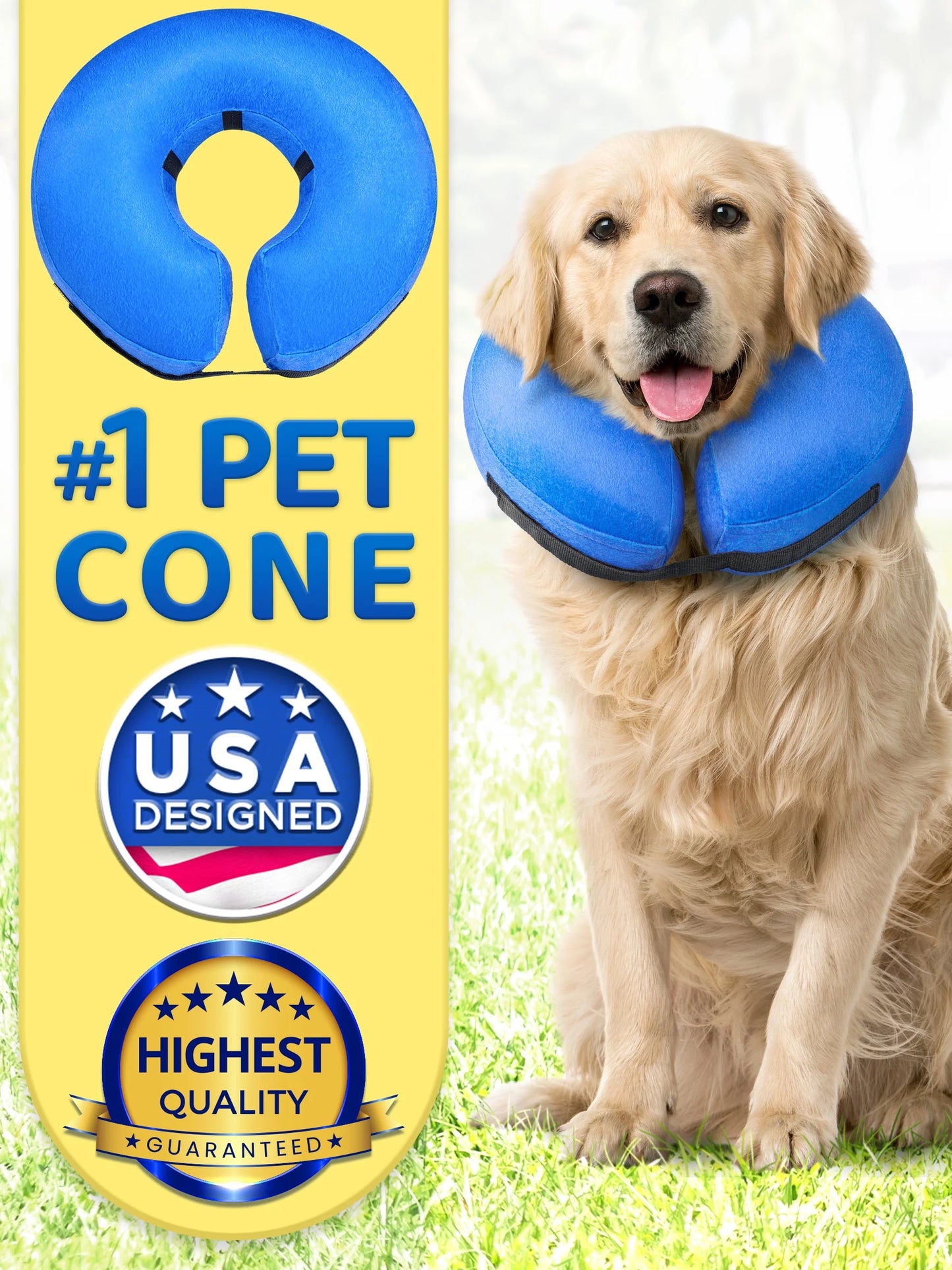 Inflatable Dog Cone – Soft Protective Collar (Medium)