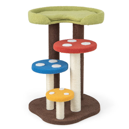 3-in-1 Cat Tree – Sisal Posts, Removable Mat & Platforms