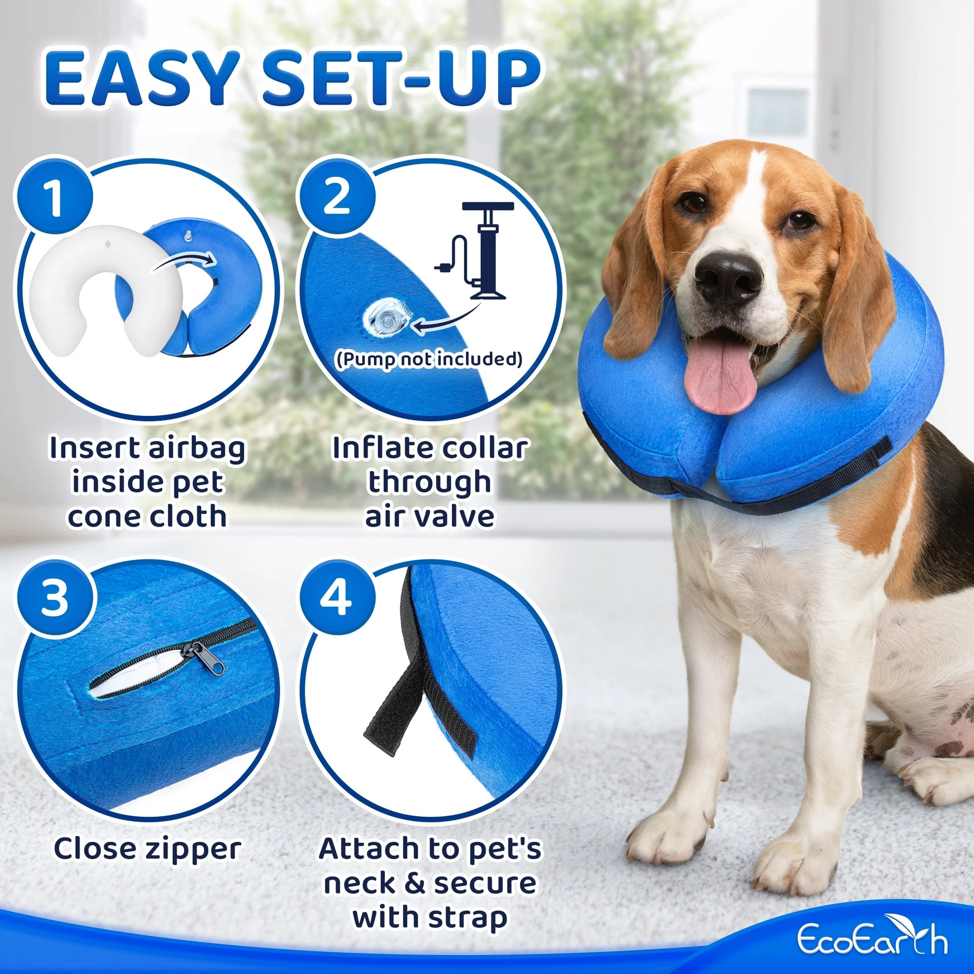 Inflatable Dog Cone – Soft Protective Collar (Medium)