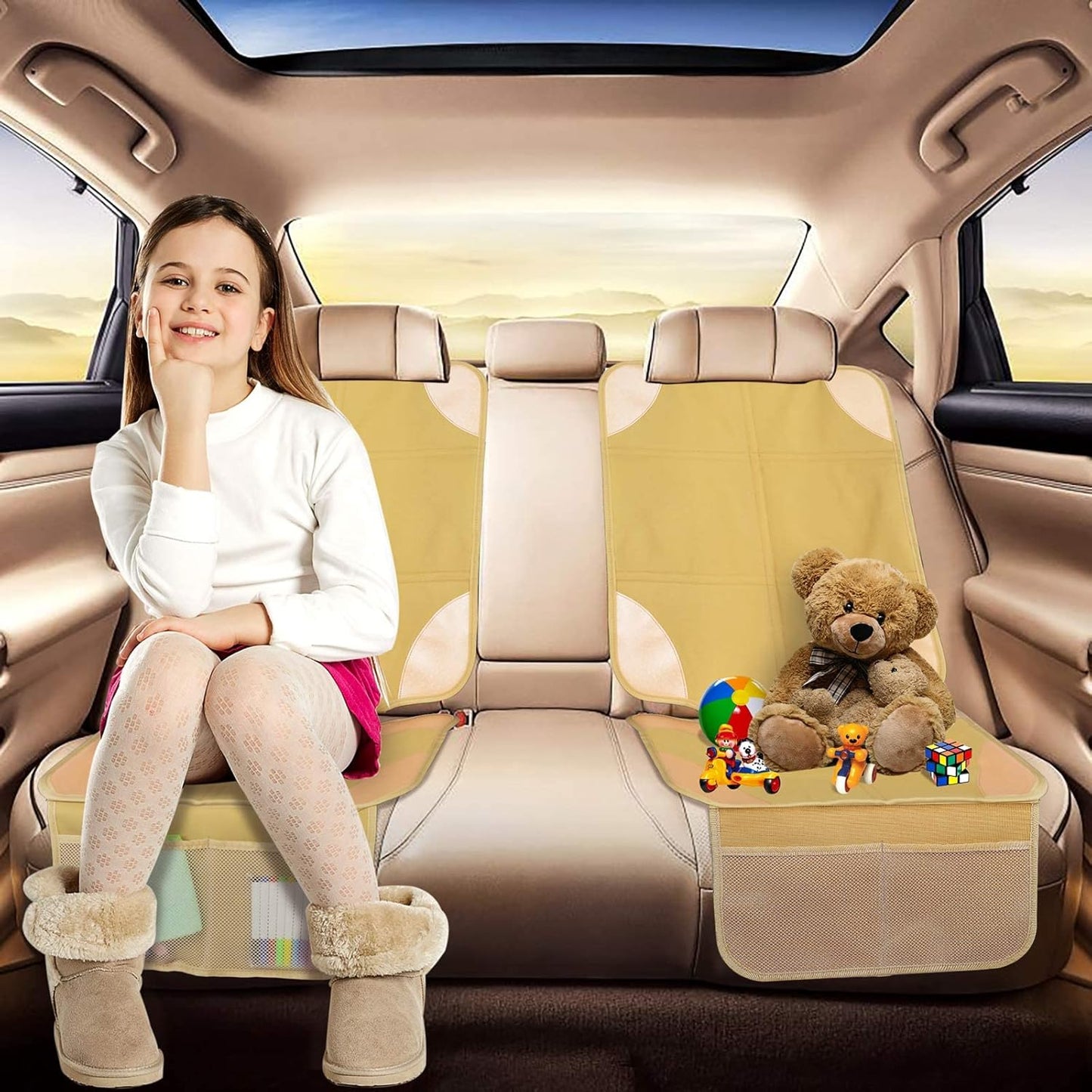 Waterproof Car Seat Protector – Non-Slip, Thick & Durable (Ochre)