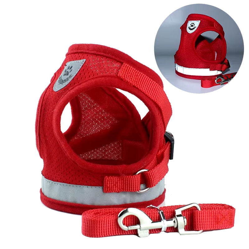 Reflective Dog Harness with Leash – Adjustable & Breathable Vest