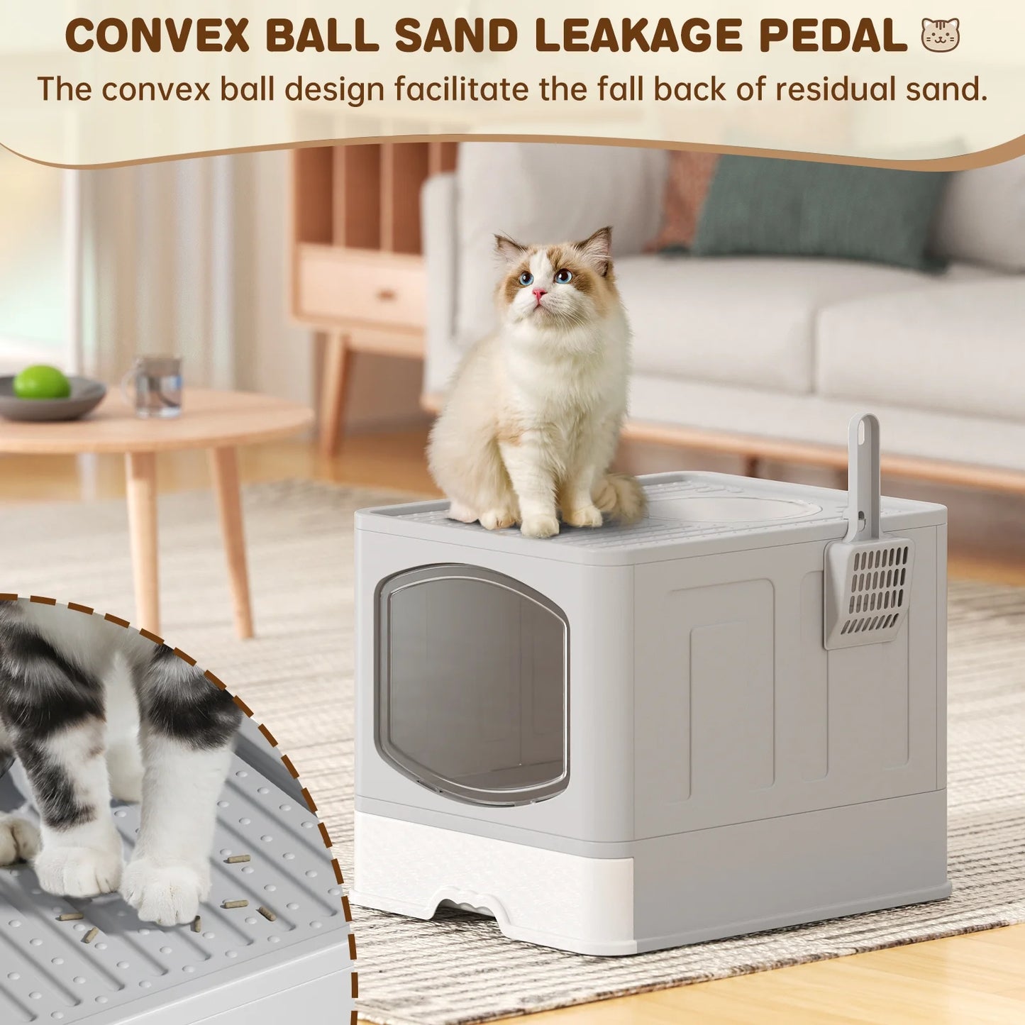 XL Foldable Cat Litter Box – Enclosed, Anti-Splash & Easy Clean