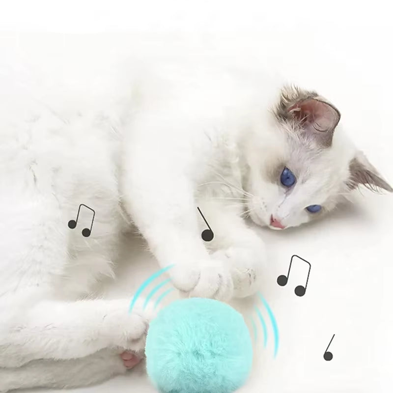 Interactive Smart Cat Toy Ball – Plush Electric with Sound & Catnip