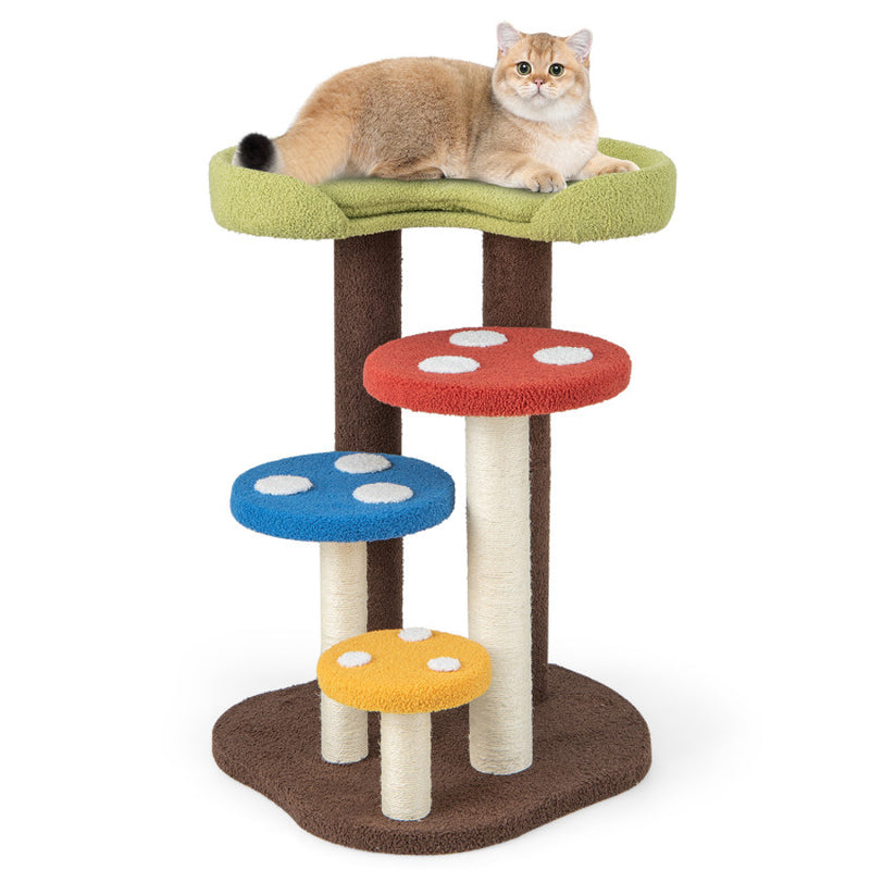 3-in-1 Cat Tree – Sisal Posts, Removable Mat & Platforms