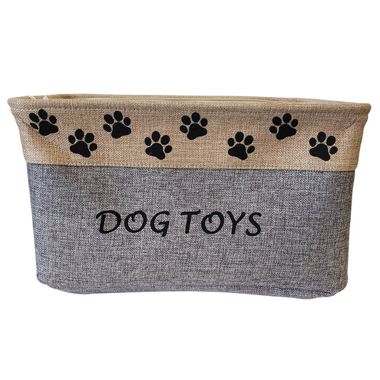 Pet Toy Storage Bin – Grey (9” x 15.5” x 10”)