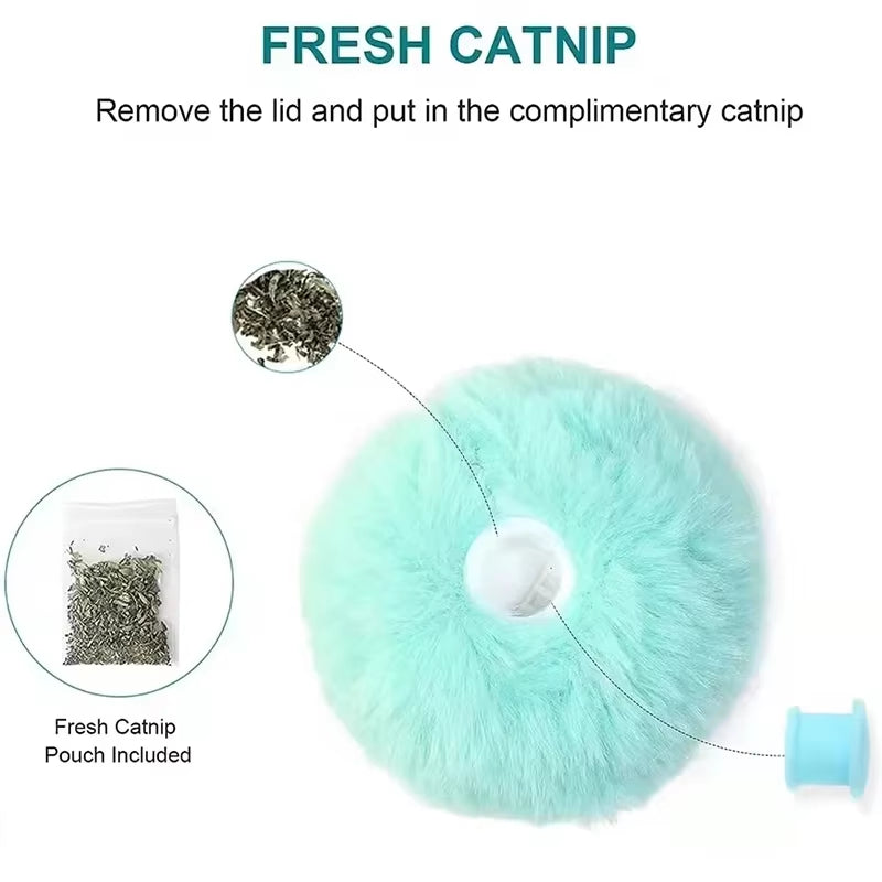 Interactive Smart Cat Toy Ball – Plush Electric with Sound & Catnip