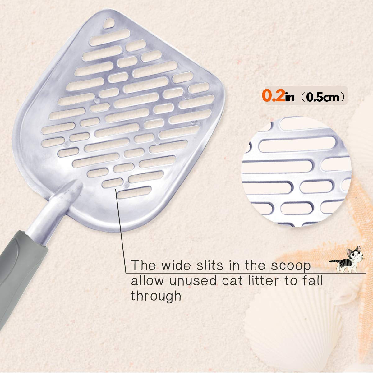 Durable Metal Cat Litter Scoop – Heavy-Duty Aluminum, Jumbo Size