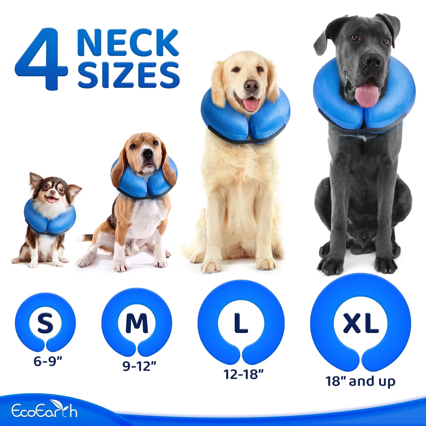 Inflatable Dog Cone – Soft Protective Collar (Medium)