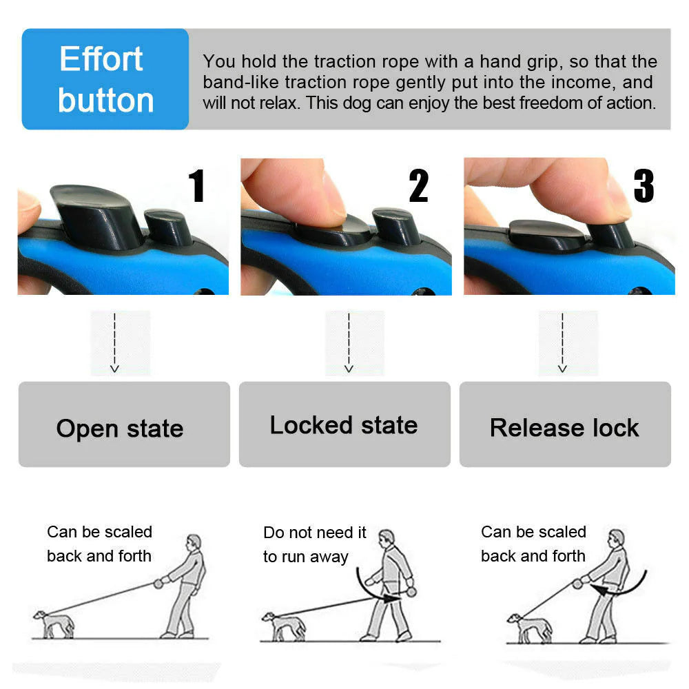 Retactable Dog leash&Walking collar