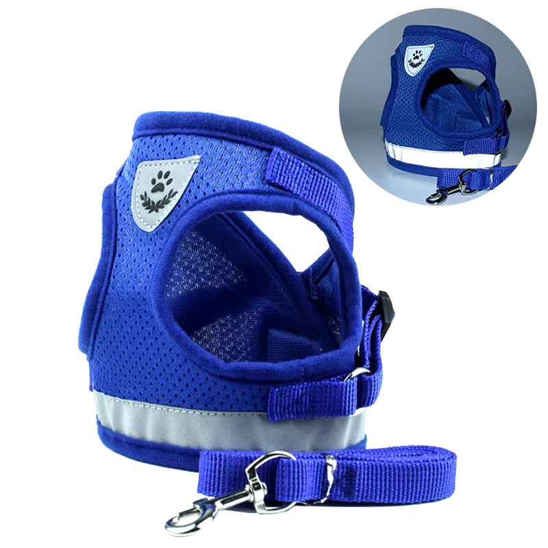 Reflective Dog Harness with Leash – Adjustable & Breathable Vest