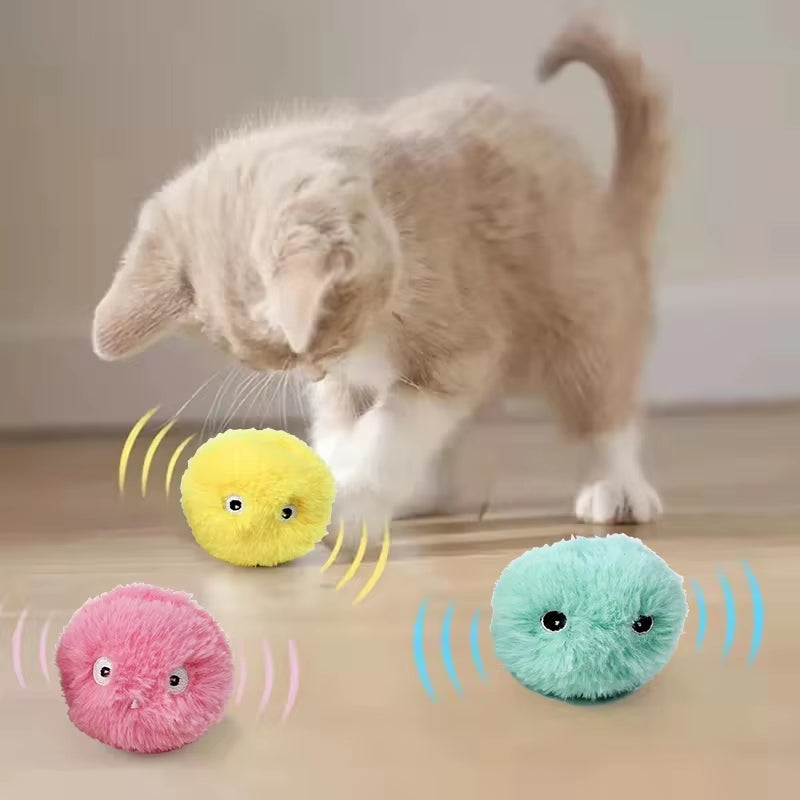 Interactive Smart Cat Toy Ball – Plush Electric with Sound & Catnip